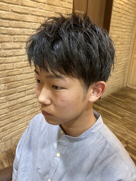 トータルビューティーサロン プリエ(prier) アフロ安藤 メンズカット フレンチカジュアル アッシュブラック