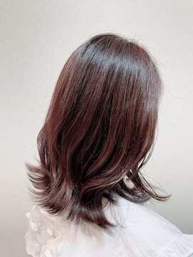 レフアヘアーガーデン(Lehua Hair Garden) くびれミディアム×チェリーブラウンカラー