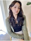 前髪アレンジ　/ ウェーブヘア