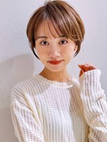前髪あり耳掛け丸みくびれショートボブ20代30代40代50代(蘭)