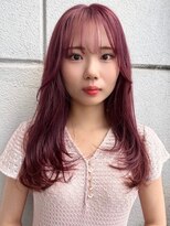 パーク 福岡天神西通り店(parc)&nbsp;カシスピンク　レイヤーカット　顔周りカット　韓国風レイヤー