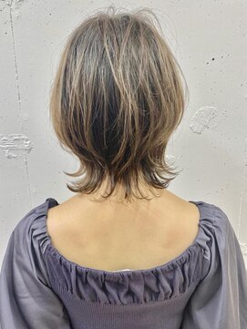 ダブルトーキョー シブヤ(W-TOKYO SHIBUYA) ひし形ネオウルフ×ハイライト　ウルフカット