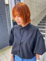 レフ(LEF)&nbsp;ミルキーオレンジ/ダブルカラー/顔まわりレイヤー#外ハネボブ