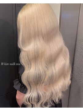 ベレーザ 渋谷(BELEZA) 11183ミルクティーベージュ韓国風巻きホワイトブロンドロング