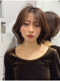 イメチェン外ハネボブ美髪ワイドバング/ショートボブ髪質改善