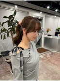 韓国ヘア☆顔まわりカット☆オリーブベージュ☆
