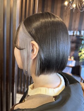 ブランシェ 小牧店(BRANCHE) ブリーチあり/ボブ×インナーシルバーカラー〔西尾〕