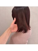 【&ONE 自由が丘】 ピンクブラウン × 切りっぱなしミディアム