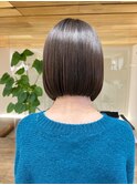丸みボブぱつっとボブワイドバング前下がりカット