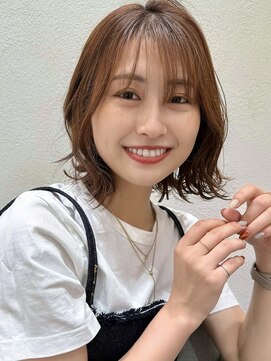 ステアケース 武蔵小杉店(stair:case) 外ハネボブ大人ガーリーくびれへアアッシュベージュシースルー
