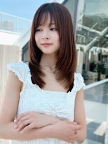 ハローバイシー 仙台(Hello by Sea)&nbsp;ココアベージュ×レイヤー[小顔/黒髪/オリーブグレー]