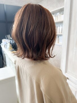 福山市Caary20代３０代40代ゆるふわミディアム ココアブラウン