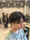 センターパート大人ツイストスパイラル