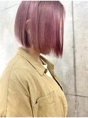ボブ/ショートボブ/ピンクベージュ/30代40代50代60代