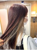 インナーカラー　ブリーチなしでできるピンクブラウン　ゆうだい