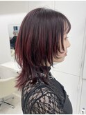 ウルフカット×チェリーレッド