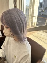 アメイジングヘアー 千歳店(AMAZING HAIR) ホワイトラベンダー/ブリーチ/ハイトーンカラー/レイヤーボブ