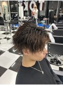 メンズパーマツイスパ波巻きスパイラルマッシュセンターパート