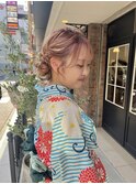ツインお団子アレンジ 浴衣着付け