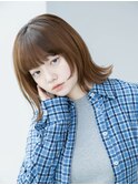 ウルフレイヤー/こなれミディ/ベージュカラー/レイヤー/秋カラー