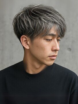 メンズルシードスタイルベル(mens LUCIDO STYLE BELLE) ホワイトメッシュハイライトブリーチ白髪ぼかし