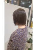 切りっぱなしボブ☆オリーブブラウン
