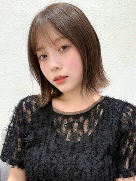 ステアケース 武蔵小杉店(stair:case) 外ハネボブ大人ガーリー暗めカラーグレージュインナーカラー