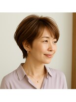 スープレックス ヘアーデザイン(SOUPREX HAIR DESIGN)&nbsp;ミセスブラウンショートボブ　20代 30代 40代 50代 60代髪質改善