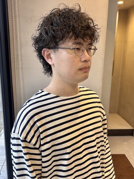 ヘアー アイス ルーチェ(HAIR ICI LUCE) ショートウルフパーマメンズ/大矢