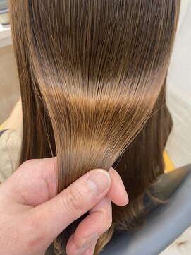 髪質改善カラー+オッジィオットトリートメントうる艶艶髪