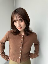 トリッカバルコニー ハヤマ(tricca Balcony Hayama)&nbsp;くびれミディアム/レイヤーカット/シースルーバング/艶ブラウン