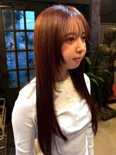 アンティカザサロン(antiqua THE SALON) 顔周りカット レイヤーカット 前髪カット ブラウンカラー 20代