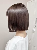 ヒビヲ(HIBIO)&nbsp;切りっぱなしボブタッセルボブダブルカラーマロンブラウン