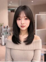 meak&nbsp;顔まわりレイヤー/縮毛矯正/透明感カラー/堀江