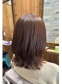オレンジベージュ　くびれボブ