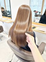 チェレ ブラン 堺東店(Chere brun)&nbsp;大人可愛いミルクティーベージュ×髪質改善ストレート×艶髪