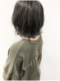 ☆ブリーチなしオリーブグレージュ外ハネボブ☆navile表参道