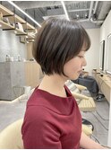 グレージュ 丸みショート