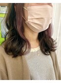 ピンクラベンダー×イヤリングカラー。