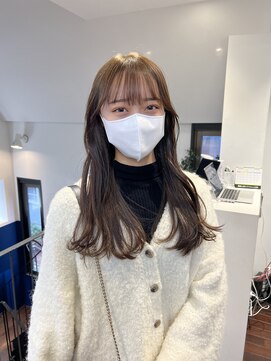 トレス(TRESS) オリーブベージュ　ブリーチなしダブルカラー　外ハネレイヤー