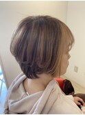 《R+》大人のフェイスフレーミング/脱白髪染め/40代/ショート