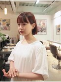 *オレンジカラー×ナチュラル切りっぱなし*
