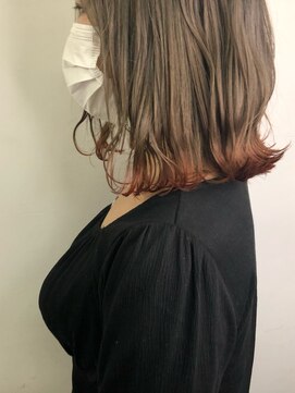 ユニ 江坂(Uni.) 髪質改善カラー　裾カラー　グラデーションカラー　オレンジ