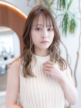 ケアリー 浦和美園(Carelly) 大人かわいい前髪セシルカットココアブラウンフリンジウェーブ