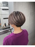切りっぱなしボブ エアリーロング 美髪ピンクブラウン
