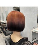 オレンジ&ダークブラウンのグラデーション