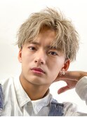 メッシュハイライトスパイラルパーマツイストパーマツーブロック
