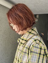 パークレーン アイス イヴェン(park lane ICI yeven)&nbsp;20代30代ミディアムボブ重ためボブオレンジブラウンカラー/akari