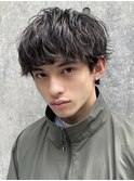 ツイストスパイラルパーマメンズマッシュ刈り上げ波巻きパーマ