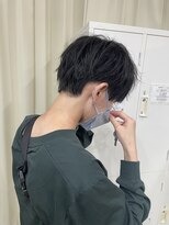 ハピネス 王寺店(Happiness) ハンサムショート 刈り上げショート マッシュ ブルーブラック